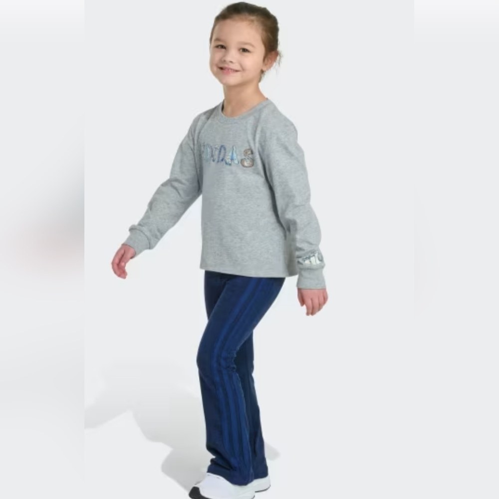 Girls 2-Piece Outfit Set – Gray Long Sleeve Top & Pink Pants